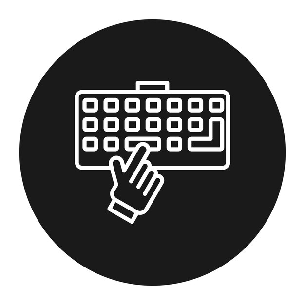 El icono vectorial del teclado se puede utilizar para el conjunto de iconos de trabajo desde el hogar