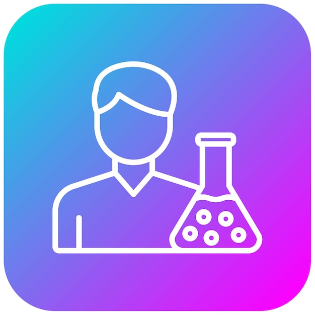 El icono vectorial del técnico de laboratorio se puede utilizar para el conjunto de iconos de laboratorio