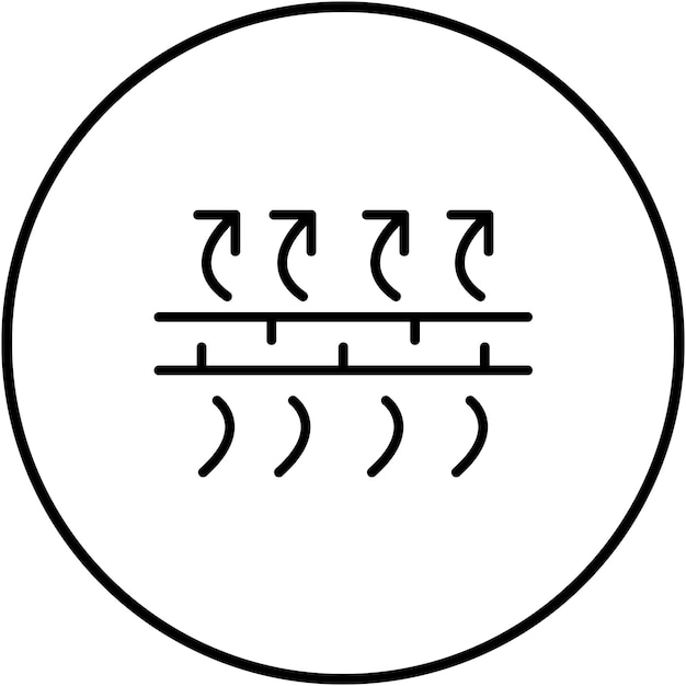 El icono vectorial de la tela respirable se puede utilizar para el conjunto de iconos de las características de la tela
