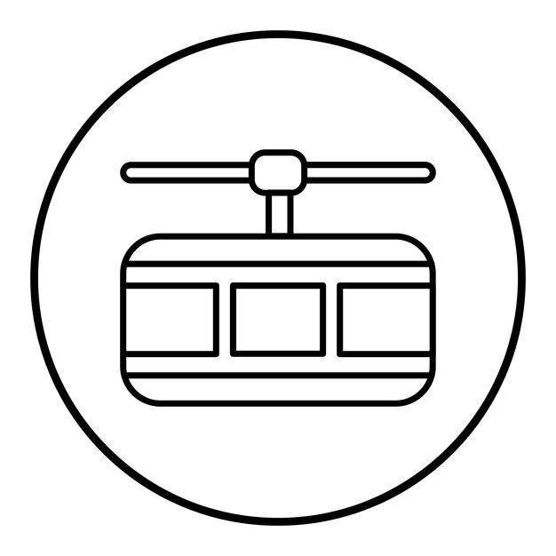 Vector el icono vectorial del teleférico se puede utilizar para el conjunto de iconos de transporte