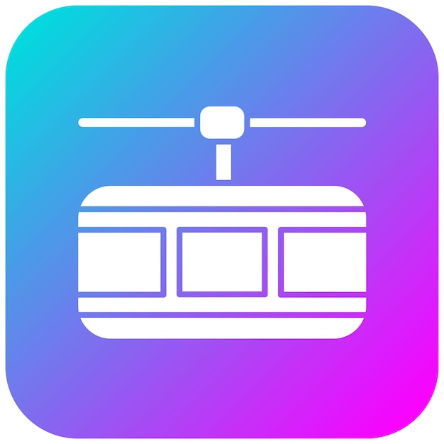 El icono vectorial del teleférico se puede utilizar para el conjunto de iconos de transporte