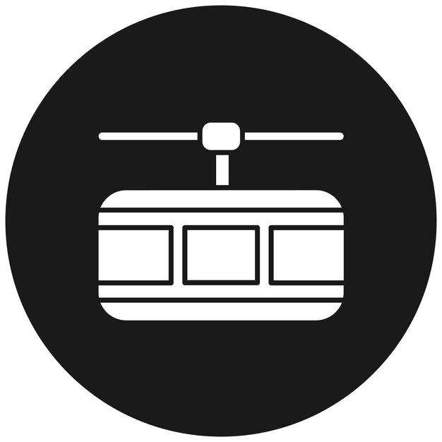 El icono vectorial del teleférico se puede utilizar para el conjunto de iconos de transporte