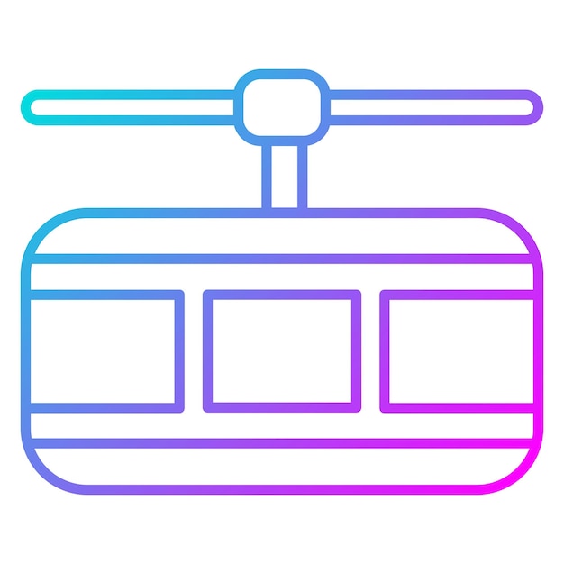 El icono vectorial del teleférico se puede utilizar para el conjunto de iconos de transporte