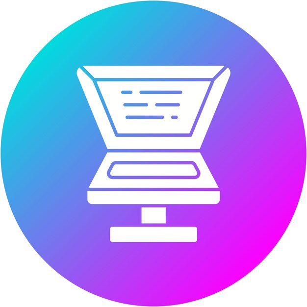 El icono vectorial del teleprompter se puede utilizar para el conjunto de iconos de noticias y medios