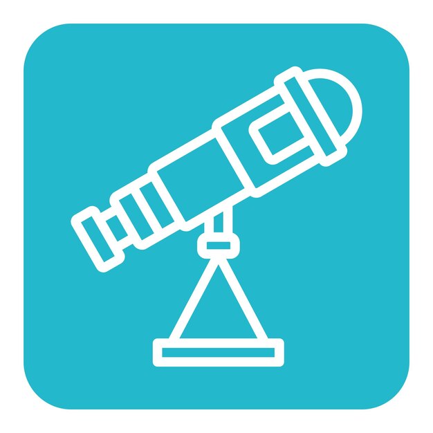 El icono vectorial del telescopio se puede usar para el conjunto de iconos de vuelta a la escuela