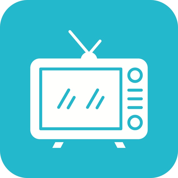 El icono vectorial de televisión se puede utilizar para el conjunto de iconos de artículos para el hogar