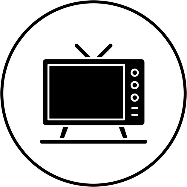 El icono vectorial de televisión se puede utilizar para el conjunto de iconos de noticias y medios