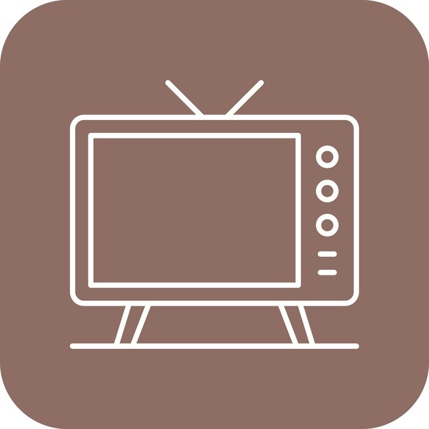 El icono vectorial de televisión se puede utilizar para el conjunto de iconos de noticias y medios