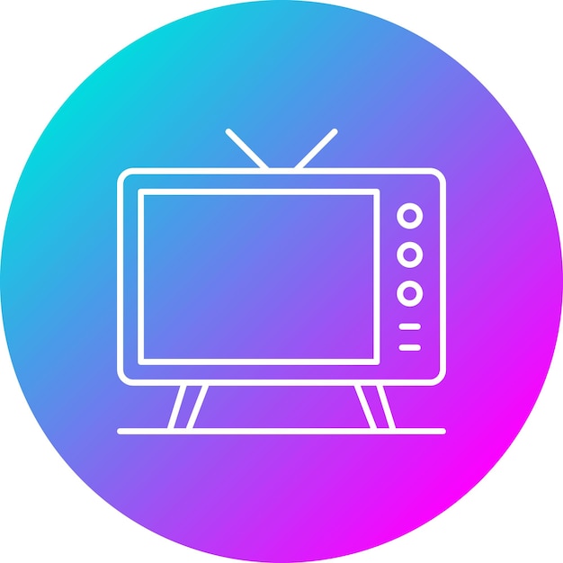 El icono vectorial de televisión se puede utilizar para el conjunto de iconos de noticias y medios