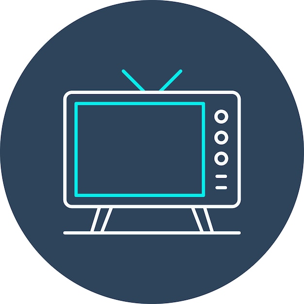 El icono vectorial de televisión se puede utilizar para el conjunto de iconos de noticias y medios