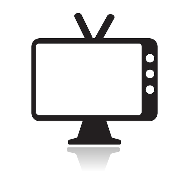 Icono vectorial de televisión retro con antena