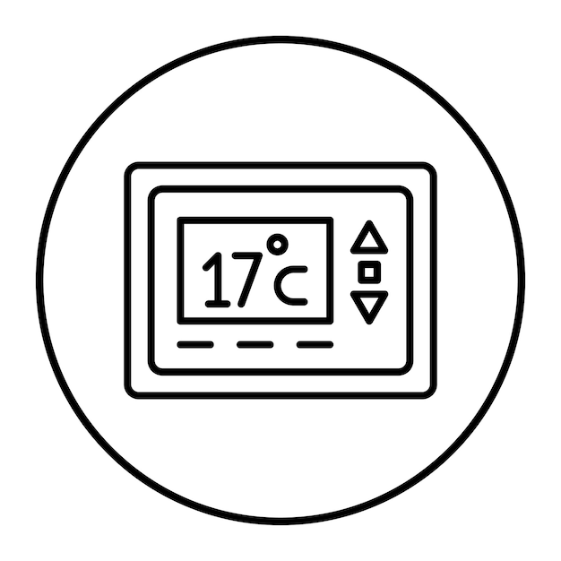 El icono vectorial del termostato se puede utilizar para el conjunto de iconos de comodidad