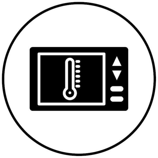 El icono vectorial del termostato se puede utilizar para el conjunto de iconos del laboratorio