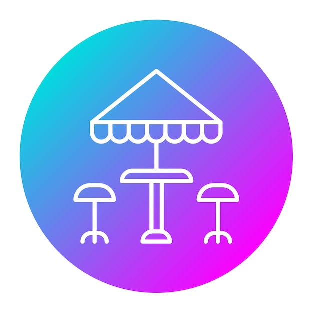 El icono vectorial de la terraza al aire libre se puede utilizar para el conjunto de iconos del espacio de trabajo conjunto