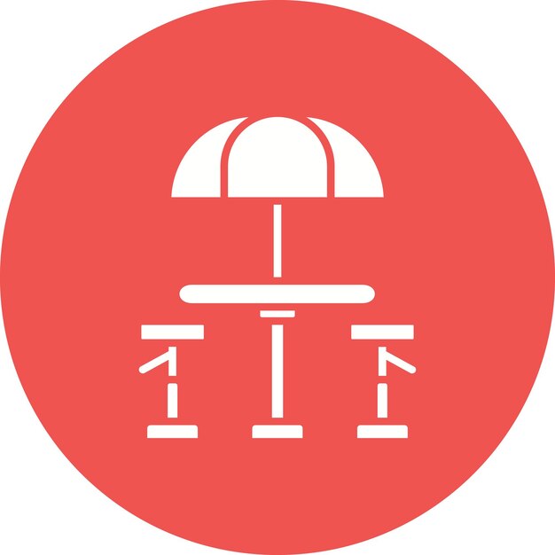El icono vectorial de la terraza del café se puede utilizar para el conjunto de iconos de la cafetería
