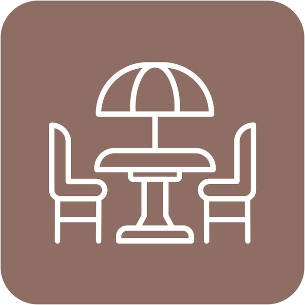 El icono vectorial de la terraza del café se puede utilizar para el conjunto de iconos de la cafetería