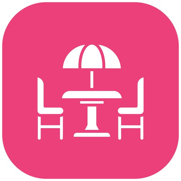 El icono vectorial de la terraza del café se puede utilizar para el conjunto de iconos de la cafetería