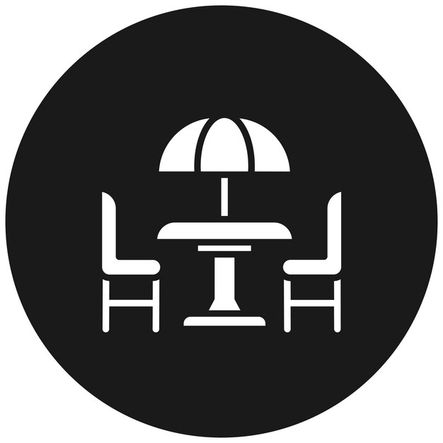 El icono vectorial de la terraza del café se puede utilizar para el conjunto de iconos de la cafetería