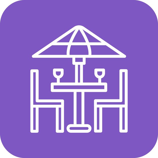 El icono vectorial de la terraza se puede usar para el conjunto de iconos de verano