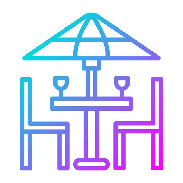 El icono vectorial de la terraza se puede usar para el conjunto de iconos de verano