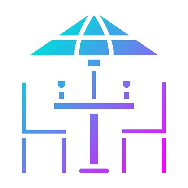 El icono vectorial de la terraza se puede usar para el conjunto de iconos de verano