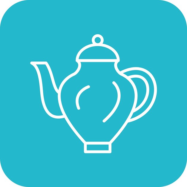 El icono vectorial de la tetera se puede usar para el conjunto de iconos del restaurante