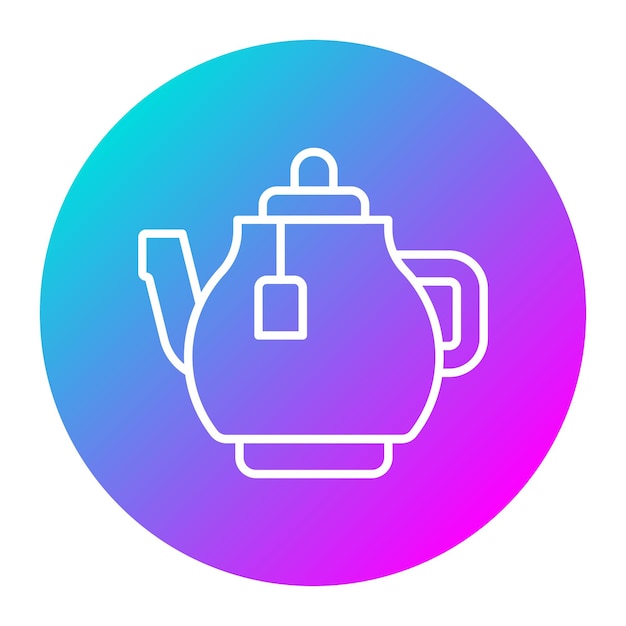 El icono vectorial de la tetera se puede usar para el conjunto de iconos del spa