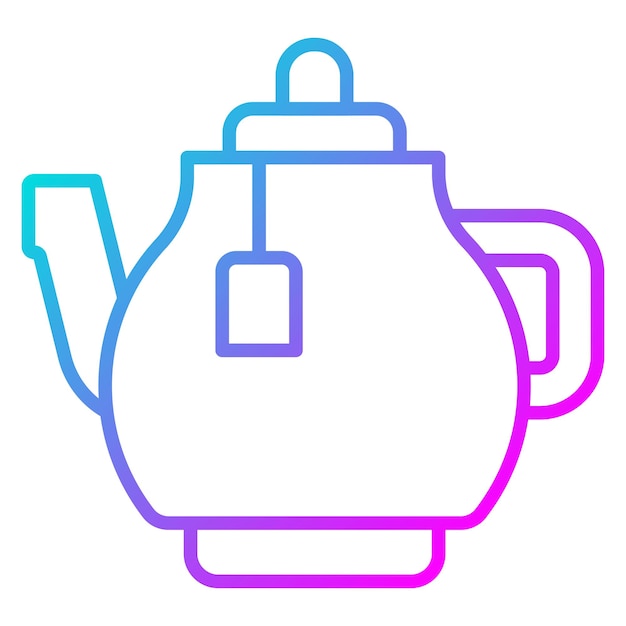 El icono vectorial de la tetera se puede usar para el conjunto de iconos del spa