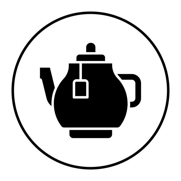 El icono vectorial de la tetera se puede usar para el conjunto de iconos del spa