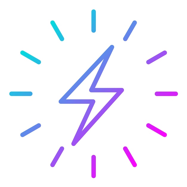 El icono vectorial de Thunderbolt se puede usar para el conjunto de iconos de batería y energía