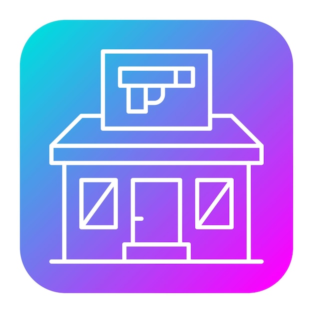 El icono vectorial de la tienda de armas se puede usar para el conjunto de iconos de tiendas y tiendas