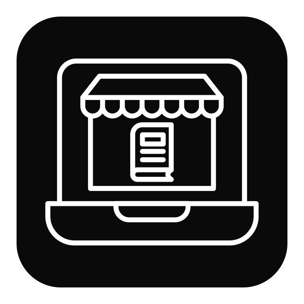 El icono vectorial de la tienda de libros en línea se puede usar para el conjunto de iconos de literatura