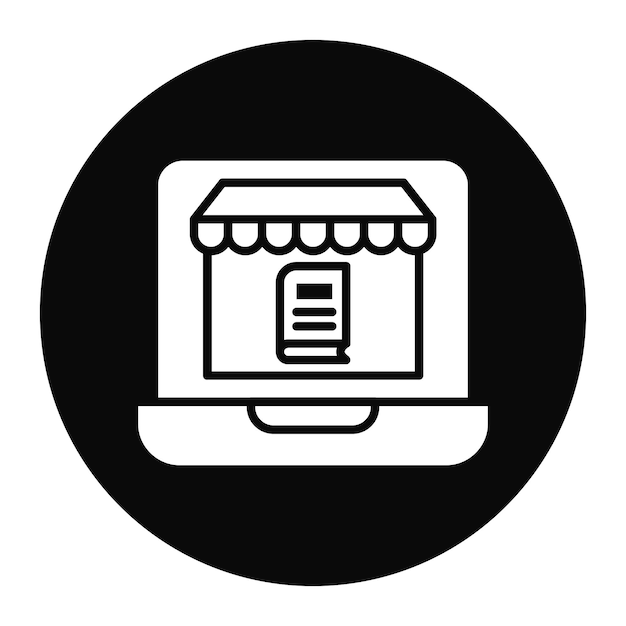 El icono vectorial de la tienda de libros en línea se puede usar para el conjunto de iconos de literatura
