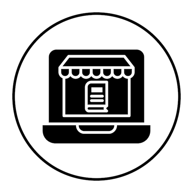 El icono vectorial de la tienda de libros en línea se puede usar para el conjunto de iconos de literatura