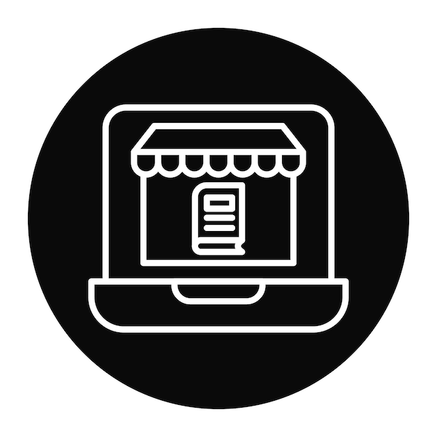 El icono vectorial de la tienda de libros en línea se puede usar para el conjunto de iconos de literatura