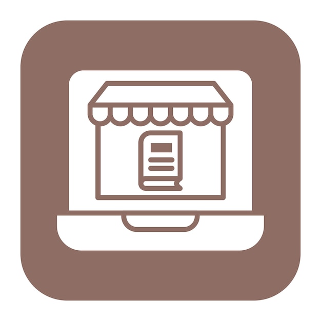 El icono vectorial de la tienda de libros en línea se puede usar para el conjunto de iconos de literatura