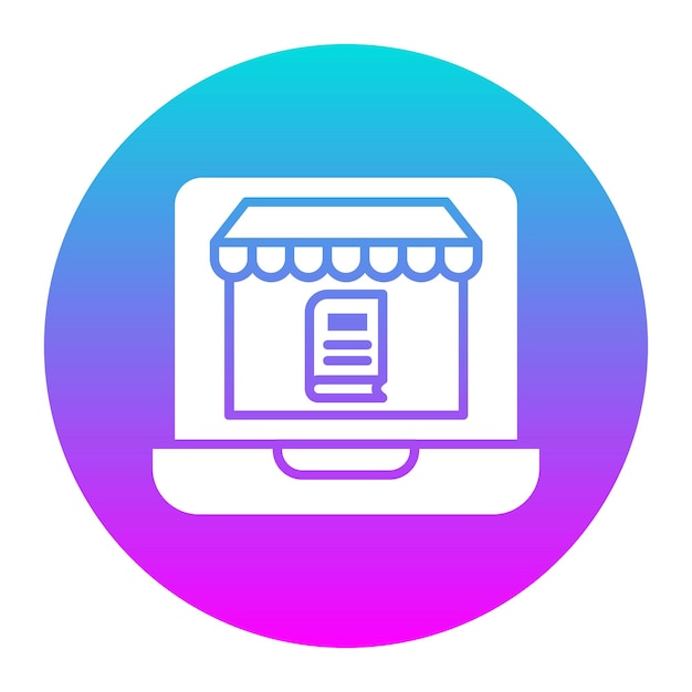 El icono vectorial de la tienda de libros en línea se puede usar para el conjunto de iconos de literatura