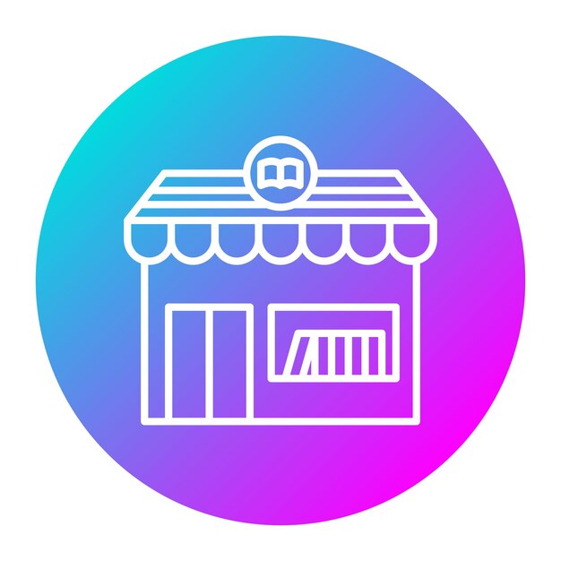 El icono vectorial de la tienda de libros se puede usar para el conjunto de iconos de literatura