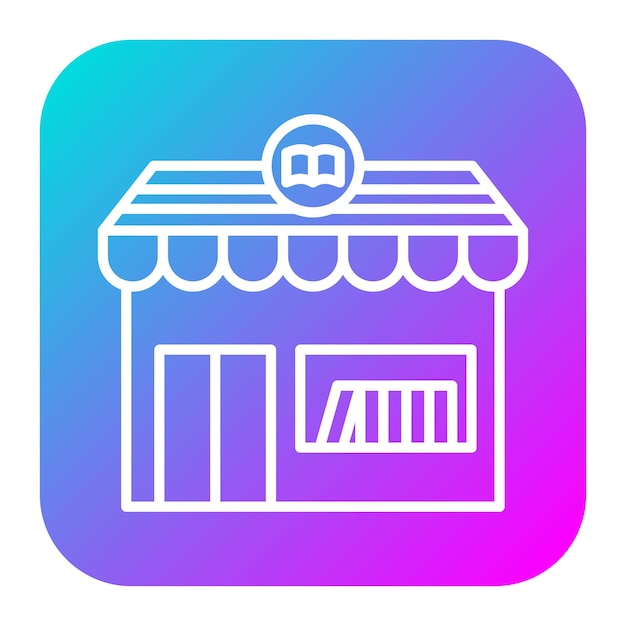 El icono vectorial de la tienda de libros se puede usar para el conjunto de iconos de literatura