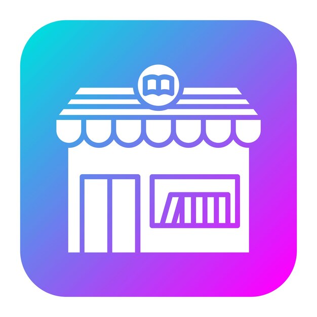 El icono vectorial de la tienda de libros se puede usar para el conjunto de iconos de literatura