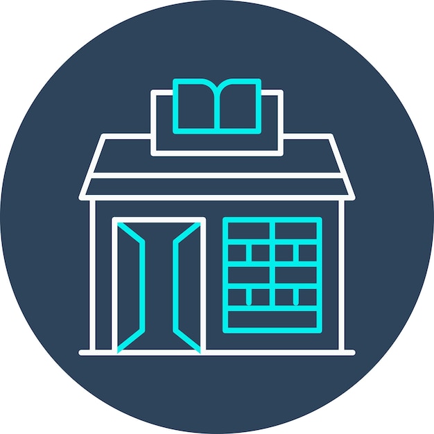 El icono vectorial de la tienda de libros se puede utilizar para el conjunto de iconos de tiendas y tiendas