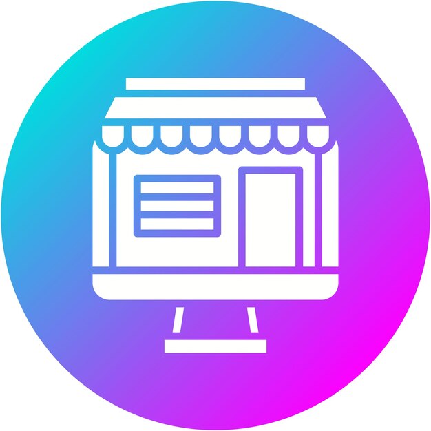El icono vectorial de la tienda en línea se puede utilizar para el conjunto de iconos de compras y comercio electrónico