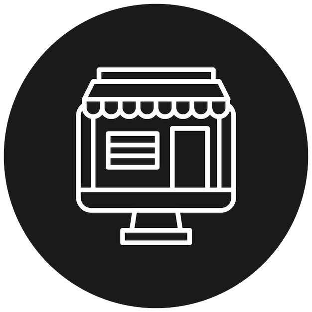 El icono vectorial de la tienda en línea se puede utilizar para el conjunto de iconos de compras y comercio electrónico