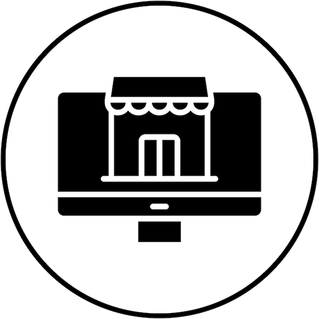 El icono vectorial de la tienda en línea se puede utilizar para el conjunto de iconos de entrega de alimentos
