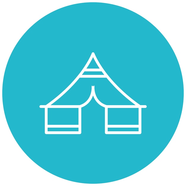 El icono vectorial de la tienda Majlis se puede usar para el conjunto de iconos de trekking