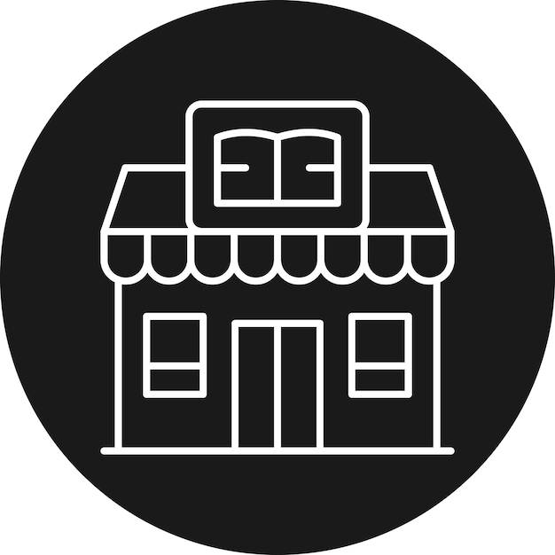 El icono vectorial de la tienda de papelería se puede utilizar para el conjunto de iconos de tiendas y tiendas