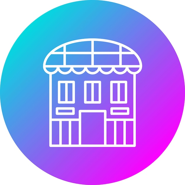 El icono vectorial de la tienda se puede usar para el conjunto de iconos del mercado callejero