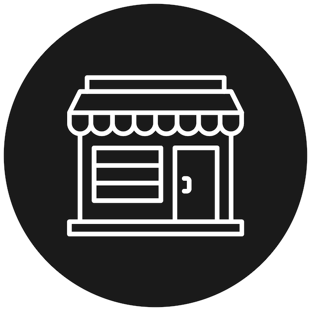 El icono vectorial de la tienda se puede utilizar para el conjunto de iconos de compras y comercio electrónico