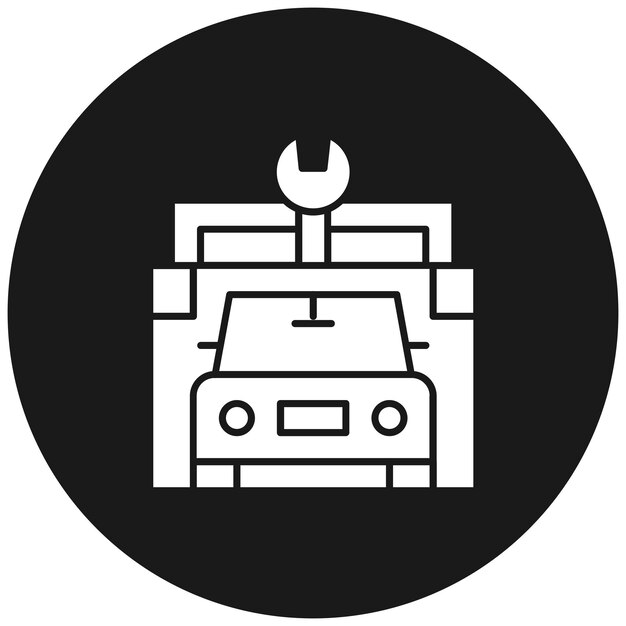 El icono vectorial de la tienda de reparación de automóviles se puede utilizar para el conjunto de iconos de tiendas y tiendas