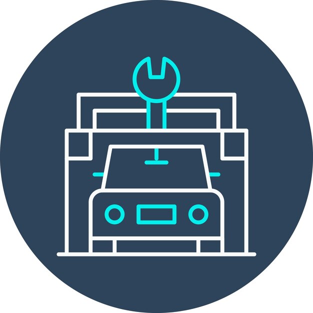 El icono vectorial de la tienda de reparación de automóviles se puede utilizar para el conjunto de iconos de tiendas y tiendas